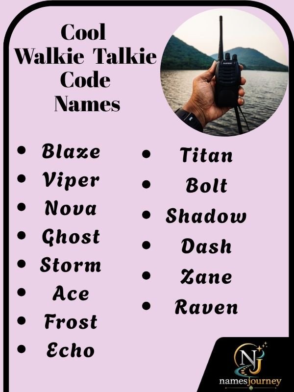 Cool Walkie Talkie Code Names