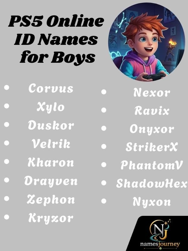 PS5 Online ID Names for Boys
