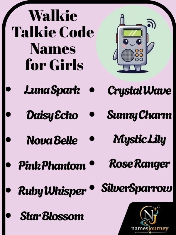 Walkie Talkie Code Names for Girls