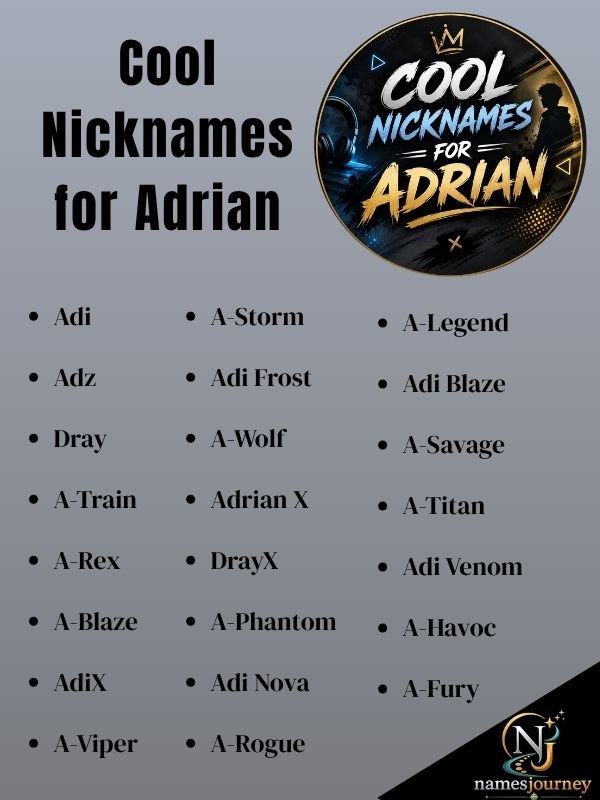 Cool Nicknames for Adrian