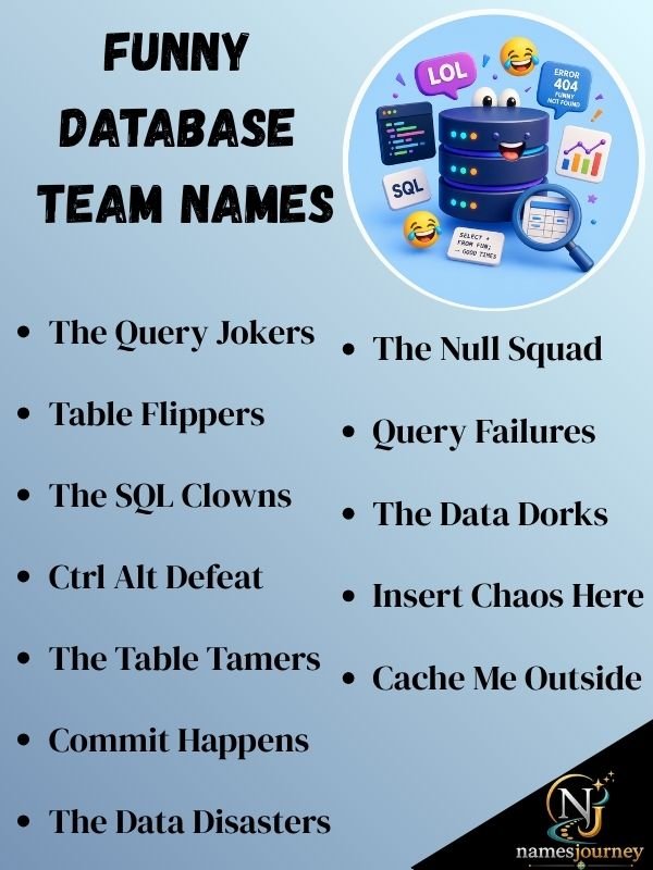 Funny Database Team Names