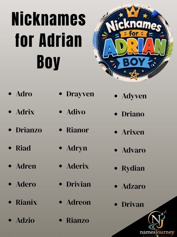 Nicknames for Adrian Boy