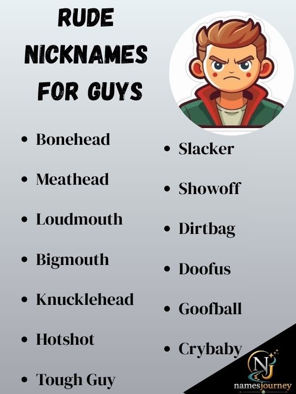Rude Nicknames for Guys