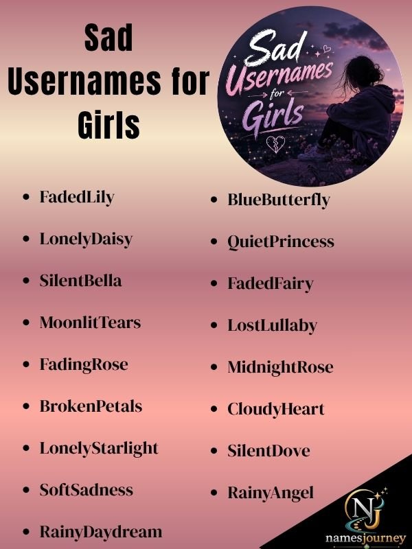 Sad Usernames for Girls