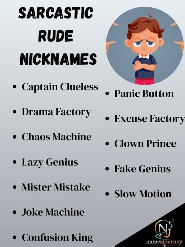 Sarcastic Rude Nicknames
